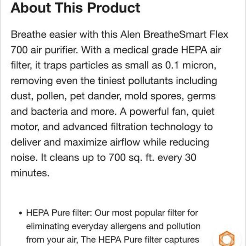 Alen Brand "breathe smart" 75i Air Purifier